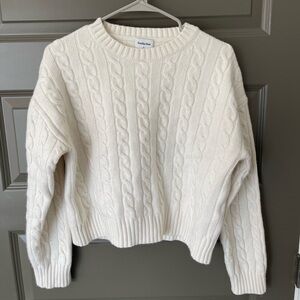 Cozy White Cable Knit Sweater